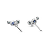 FEBZ101_SB Bezel Sapphire Studs Earrings