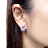 FEBZ101_SB Bezel Sapphire Studs Earrings
