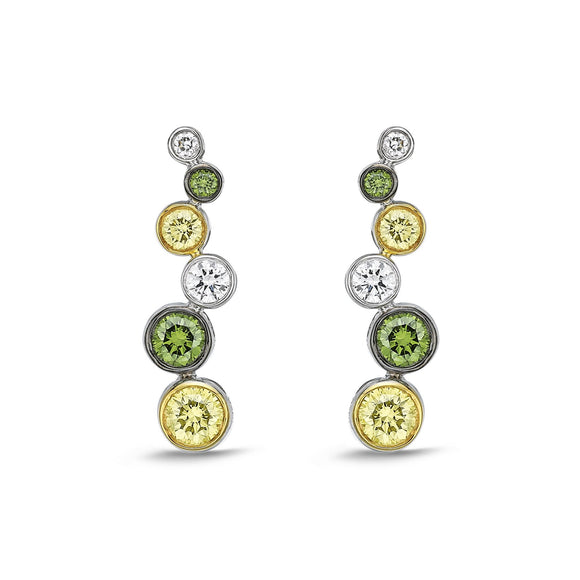 FEBZ102_GD Bezel Diamond Line Earrings