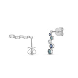 FEBZ102_SB Bezel Sapphire Line Earrings