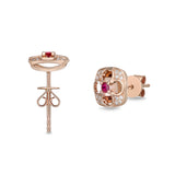 FEVL110_RU Valley of Light Ruby Illusion-setting Earrings
