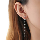 FJDD238_00 Diamond Line Dangling Earrings