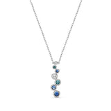 FNBZ101_SB Bezel Sapphire Fashion Necklace