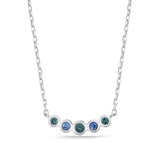 FNBZ102_SB Bezel Sapphire Fashion Necklace