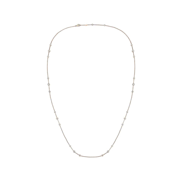 FNZY131_00 Dazzling by the Yard Diamond Station Necklace