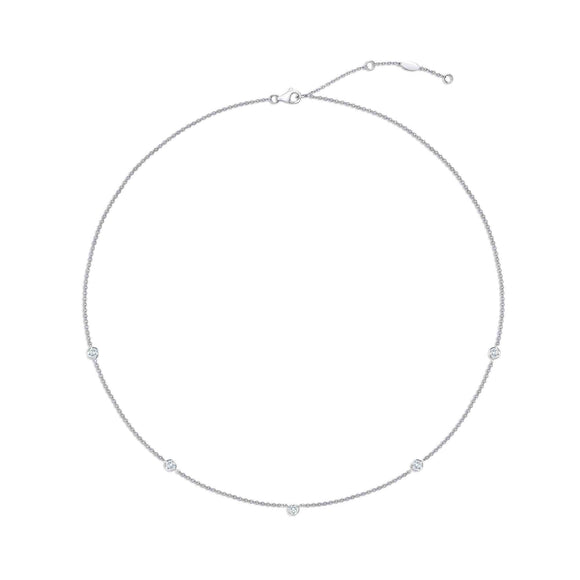 FNZY138_00 Dazzling by the Yard Diamond Station Necklace