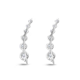 FXBQ301_00 Diamond Bouquets Climber Single Earring