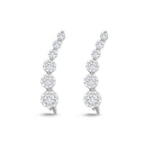 FXBQ306_00 Diamond Bouquets Climber Single Earring