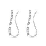 FXBQ306_00 Diamond Bouquets Climber Single Earring