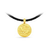 GNCN241_00 24K Zodiac Aries Small Pendant with Black strap