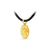 GNCN241_00 24K Zodiac Aries Small Pendant with Black strap