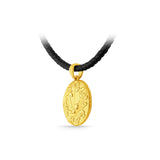 GNCN241_00 24K Zodiac Aries Small Pendant with Black strap