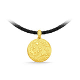 GNCN242_00 24K Zodiac Taurus Small Pendant with Black strap