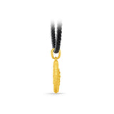GNCN242_00 24K Zodiac Taurus Small Pendant with Black strap