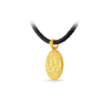 GNCN242_00 24K Zodiac Taurus Small Pendant with Black strap