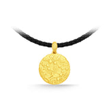GNCN243_00 24K Zodiac Gemini Small Pendant with Black strap