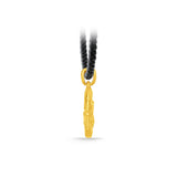GNCN243_00 24K Zodiac Gemini Small Pendant with Black strap