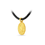 GNCN243_00 24K Zodiac Gemini Small Pendant with Black strap