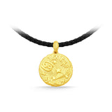 GNCN244_00 24K Zodiac Cancer Small Pendant with Black strap