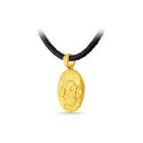 GNCN244_00 24K Zodiac Cancer Small Pendant with Black strap