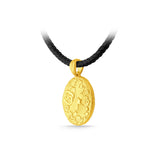GNCN244_00 24K Zodiac Cancer Small Pendant with Black strap