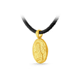 GNCN246_00 24K Zodiac Virgo Small Pendant with Black strap
