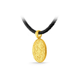 GNCN246_00 24K Zodiac Virgo Small Pendant with Black strap