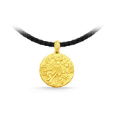 GNCN247_00 24K Zodiac Libra Small Pendant with Black strap