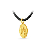 GNCN247_00 24K Zodiac Libra Small Pendant with Black strap