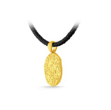GNCN247_00 24K Zodiac Libra Small Pendant with Black strap