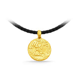 GNCN248_00 24K Zodiac Scorpion Small Pendant with Black strap