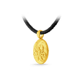 GNCN248_00 24K Zodiac Scorpion Small Pendant with Black strap