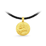 GNCN249_00 24K Zodiac Sagittarius Small Pendant with Black strap