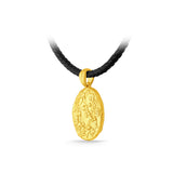 GNCN249_00 24K Zodiac Sagittarius Small Pendant with Black strap