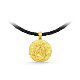 GNCN250_00 24K Zodiac Pisces Small Pendant with Black strap