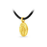 GNCN250_00 24K Zodiac Pisces Small Pendant with Black strap