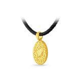GNCN250_00 24K Zodiac Pisces Small Pendant with Black strap