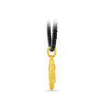 GNCN259_00 24K Zodiac Aquarius Small Pendant with Black strap