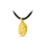 GNCN259_00 24K Zodiac Aquarius Small Pendant with Black strap