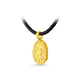 GNCN259_00 24K Zodiac Aquarius Small Pendant with Black strap