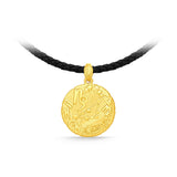 GNCN260_00 24K Zodiac Capricorn Small Pendant with Black strap