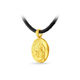 GNCN260_00 24K Zodiac Capricorn Small Pendant with Black strap