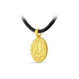 GNCN260_00 24K Zodiac Capricorn Small Pendant with Black strap