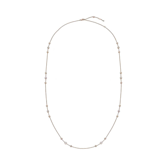 HNZY151_00 Dazzling by the Yard Diamond Station Necklace