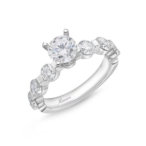 QRPP*11_00 Precious Prong Diamond Engagement Semi-Mount Ring