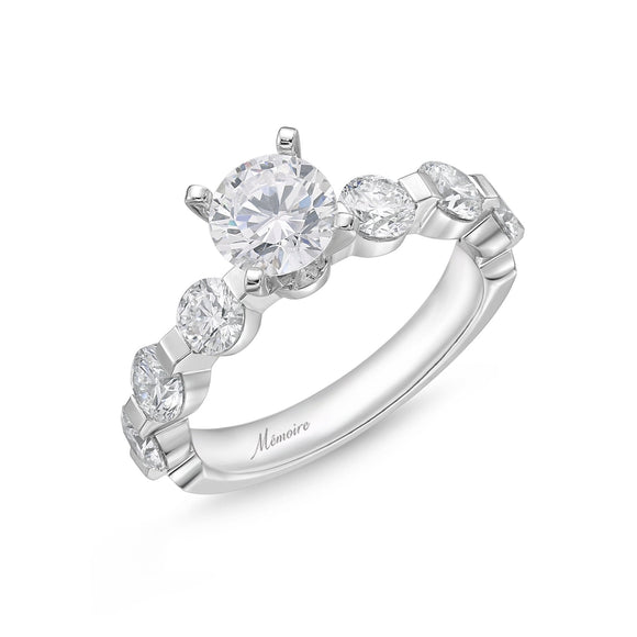 QRPP*11_00 Precious Prong Diamond Engagement Semi-Mount Ring