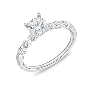 QRPP*29_00 Precious Prong Diamond Engagement Semi-Mount Ring