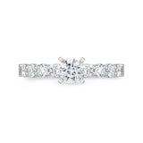 QRPT*52_00 Petite Prong Diamond Engagement Semi-Mount Ring