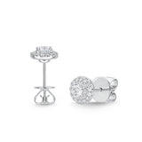 QEHA*15_00 Halo Diamond Studs Semi-Mount Earrings