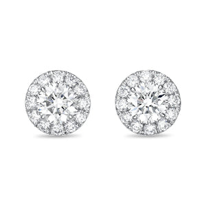 QEHA*21_00 Halo Diamond Studs Semi-Mount Earrings